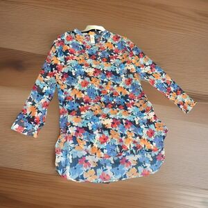 American Beach Swim Beach Tropical Women's Floral Cover Up Size Small NWT Button
